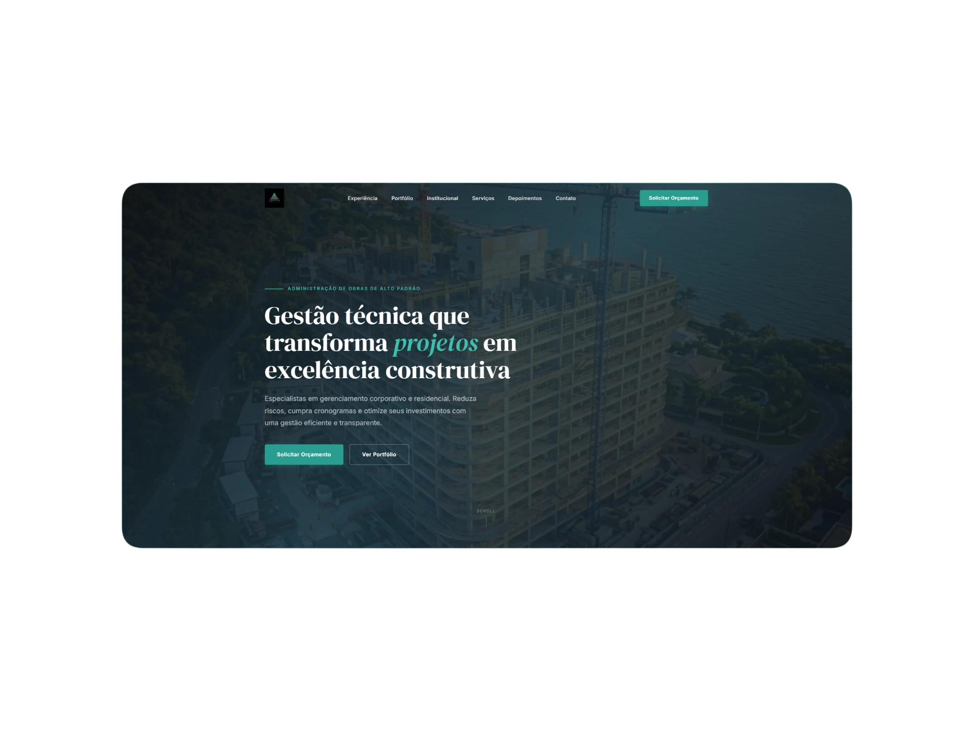 Mockup do site institucional Narciso Fernandes com design premium